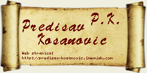 Predisav Kosanović vizit kartica